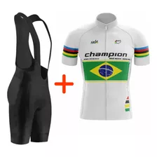 Conjunto De Ciclismo Masculino Bretelle E Camisa Ziper Total