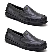 2 Pares Mocassin Oxford Ortopédico Leve Confort Frete Grátis