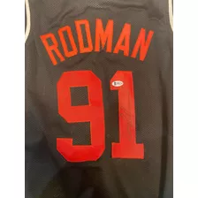 Camisa Autografada Pelo Dennis Rodman Com Certificado