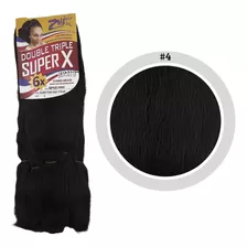 Apliques De Cabelo Sintético Zhang Hair Estilo Entrelace, Castanho Medio De 126cm - 6 Mechas Por Pacote
