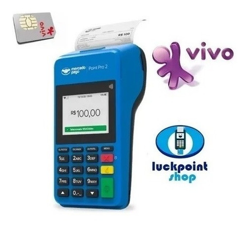 Point Pro 2 Máquina De Cartão Do Mercado Pago Chip Da Vivo