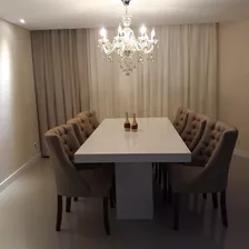 Mesa De Jantar Com 6 Poltronas Em Madeira Maciça