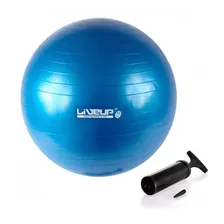 Bola Suiça Azul 65cm Premium Com Bomba Pilates Yoga Liveup