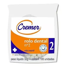 Algodão Rolete Dental N2 C/100un Cremer Pronta Entrega