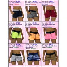 Kit 5 Shorts Feminino Moletinho Moletom Curtinho Vermelho