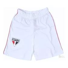Shorts Infantil São Paulo Branco Oficial (1 A 14 Anos)