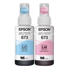 Kit Refis T673 Epson Magenta Claro Lm + Ciano Light Lc