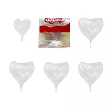 10 Globos Bobo Balloons Corazón Transparente 60 Cm