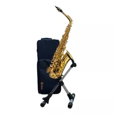 Saxofone Alto Em Eb - Laq. Dourado Quasar Qas100l