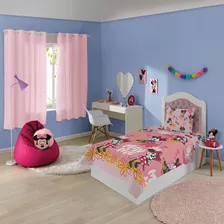 Jogo De Cama Lençol Solteiro Infantil Minnie 2 Peças Lepper Cor Rosa