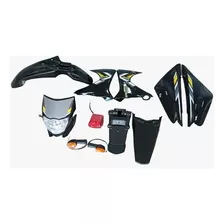 Kit Plásticos Xtz125 Moderna Negro Completo Para Moto