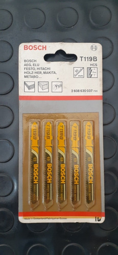 Hoja Sierra Caladora Para Madera Bosch T119b - Pack 5 Piezas