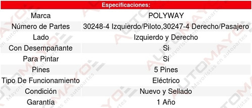 Kit 2 Espejos (de Calidad) Toyota Highlander 08-12 Polyway Foto 3