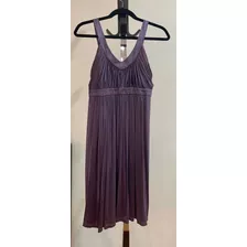 Vestido Corto. Morado Con Detalles Dorados. Talla 6 Us