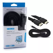 Cabo Hdmi X Hdmi It-blue 3m Le-6614 Full Hd 1080p 1.4 Flat