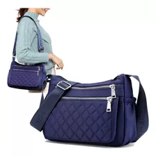 Bolsa Mochila Transvesal De Ombro Feminina Masculina Cor Azul