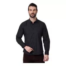 Camisa Hombre Rapport Slim Negro Fashion's Park