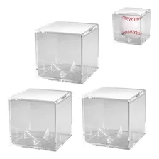 3 Cubo Porta Pelota Béisbol Protector Acrílico Exhibidor