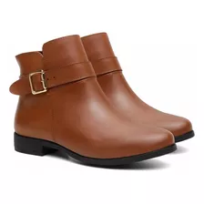 Bota Cano Curto Botinha Feminina Couro Legítimo Promoção