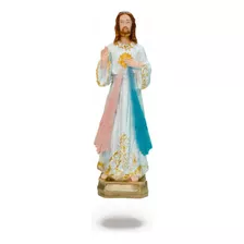 Estatueta Santo Imagem Jesus Misericordioso 20cm Em Resina 