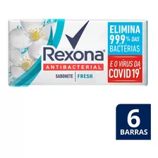 Pack 6 Sabonete Em Barra Rexona Antibacterial Fresh 84g Cada