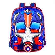 Mochila 3d Masculina Infantil Costas Capitão Vingador