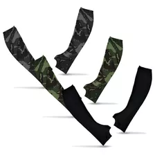 3 Pares Manguito Luva Protetor Braço Proteção Uv50 Camuflado