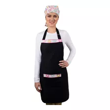 Kit Bandana E Avental Sarja Detalhe Cupcake Cozinha Chef