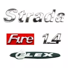 Emblemas Fiat Strada Fire 1.4 Flex - 02 À 12 Modelo Original