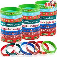 48 Pulseras De Silicona Navidad Citas Niños Y Adultos