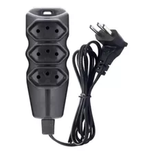 Extensão Elétrica 10a 1,5 Mts Plug 90° 3 Tomadas C/ 3 Pinos