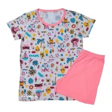 Kit 4 Pijamas Infantil Menina Verão Roupa Criança