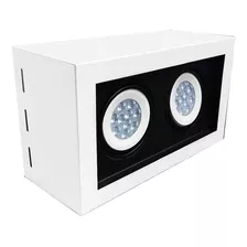 Luminária Plafon Box Sobrepor Retangular Duplo C/ Duas Led´s