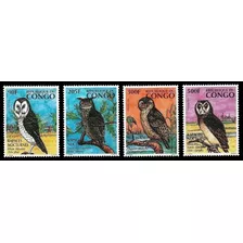 Fauna - Lechuzas - Buhos - Congo - Serie Mint - Yv 1023-1026