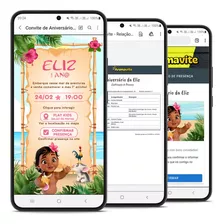 Convite Interativo - Moana -sistema De Confirmação Animavite