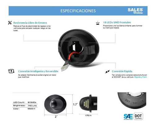 Lampara Led  Luz Matricula Tras Ford Explorer Sport Tra 2009 Foto 2