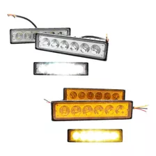 Par Faros Barra 6 Led Auxiliar Fija Y Estrobo 4x4 12-24v F1