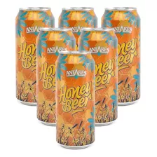 Cerveza Antares Honey Beer Rubia Artesanal Pack X6 Latas