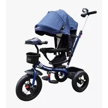 Triciclo Para Bebes Y Niños 3 Tiempos Musical Babykits Fort Color Azul Gris Rosado