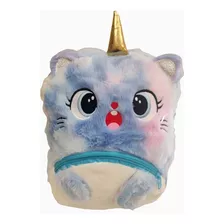 Mochila Preescolar Kinder Peluche Felpa Unicornio Gato Con Luz