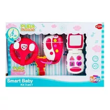 Kit Smart Baby 3 Em 1 Rosa Pura Diversao Yestoys 20074