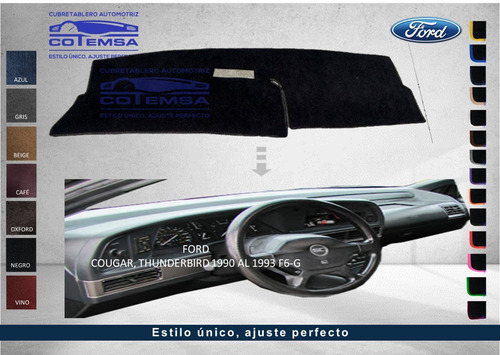 Cubretablero Aut.(colores) Ford Thunderbird 1990-1993 F6-g Foto 2