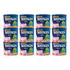 Kit Com 12 Uniaddes Sustagen 380g Morango