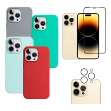 Capa Silicone + Pelicula Para iPhone 12/mini/pro/promax 3em1