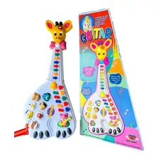 Brinquedo Guitarra Girafa Musical Com Sons De Bichos E Luzes