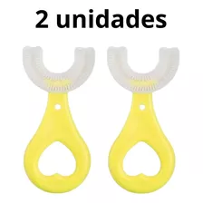 Kit 2 Escovas Dental Infantil 360° Forma U Criança 2-6 Anos