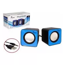 Mini Caixa De Som Para Pc E Notebook Knup Kp-609 Azul Plugp2