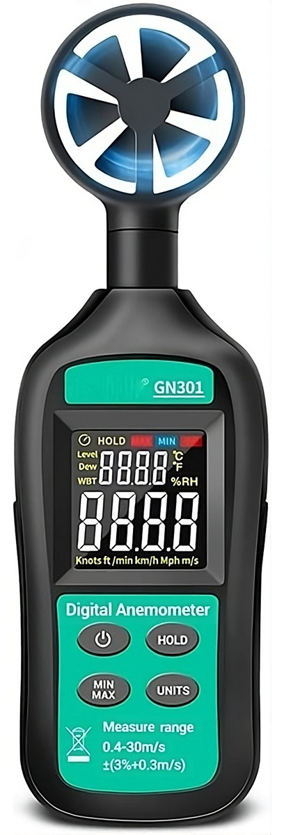 Anemometro  Aneng Gn301 0-30 M/s Retroilum Eupro