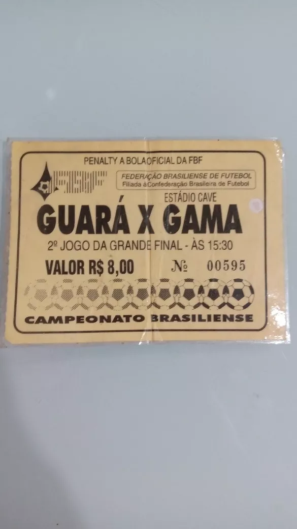 Ingressos Finais Campeonato Brasiliense 1996 - Guará X Gama