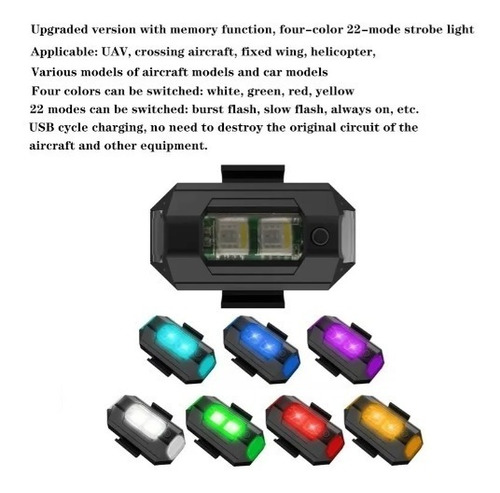 Luces Led De Advertencia Moto Auto Drones Estrobo Luces Foto 7